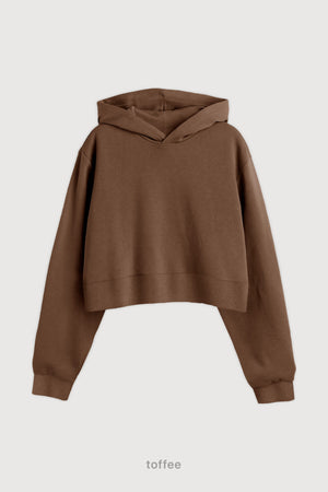 Hoodie Wide Cut Frisado - Toffee