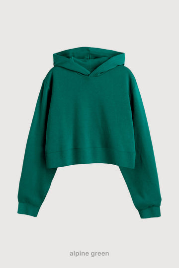 Hoodie Wide Cut Frisado - Alpine Green