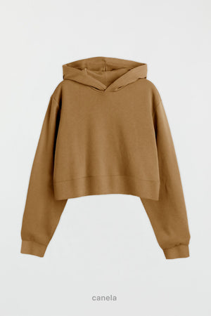 Hoodie Wide Cut Frisado - Canela