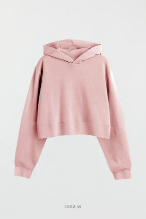 Hoodie Wide Cut Frisado - Rosa W