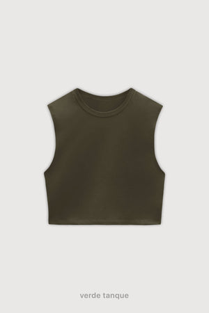 Musculosa Crop Top - Verde Tanque