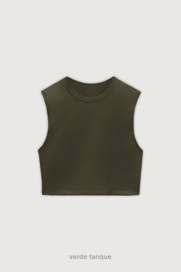 Musculosa Crop Top - Verde Tanque