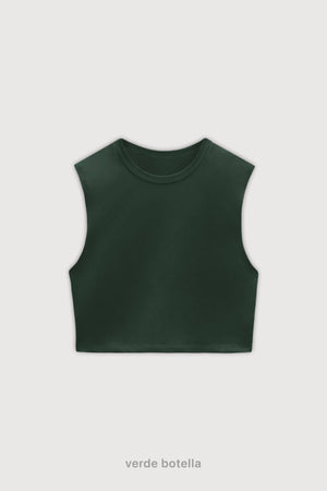 Musculosa Crop Top - Verde Botella