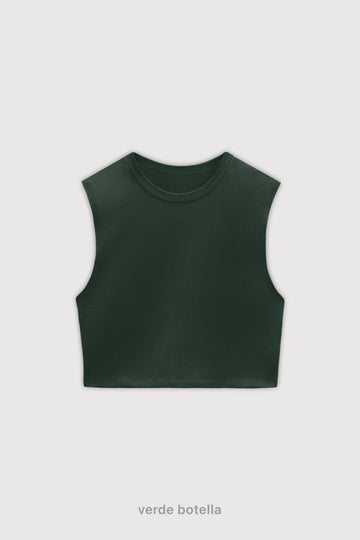 Musculosa Crop Top - Verde Botella