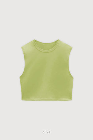 Musculosa Crop Top - Oliva