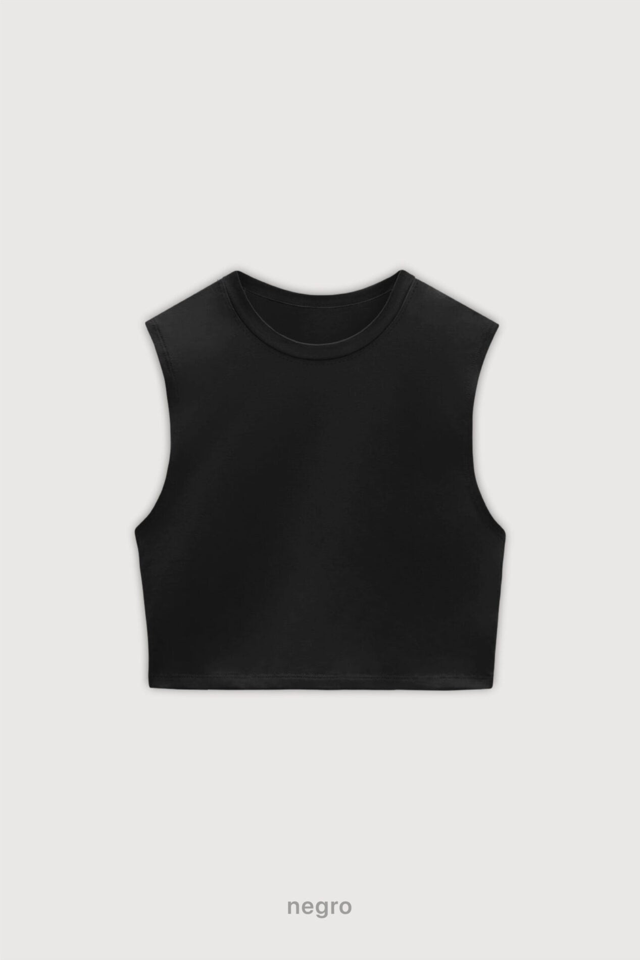 Musculosa Crop Top - Negro