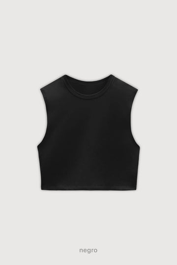 Musculosa Crop Top - Negro