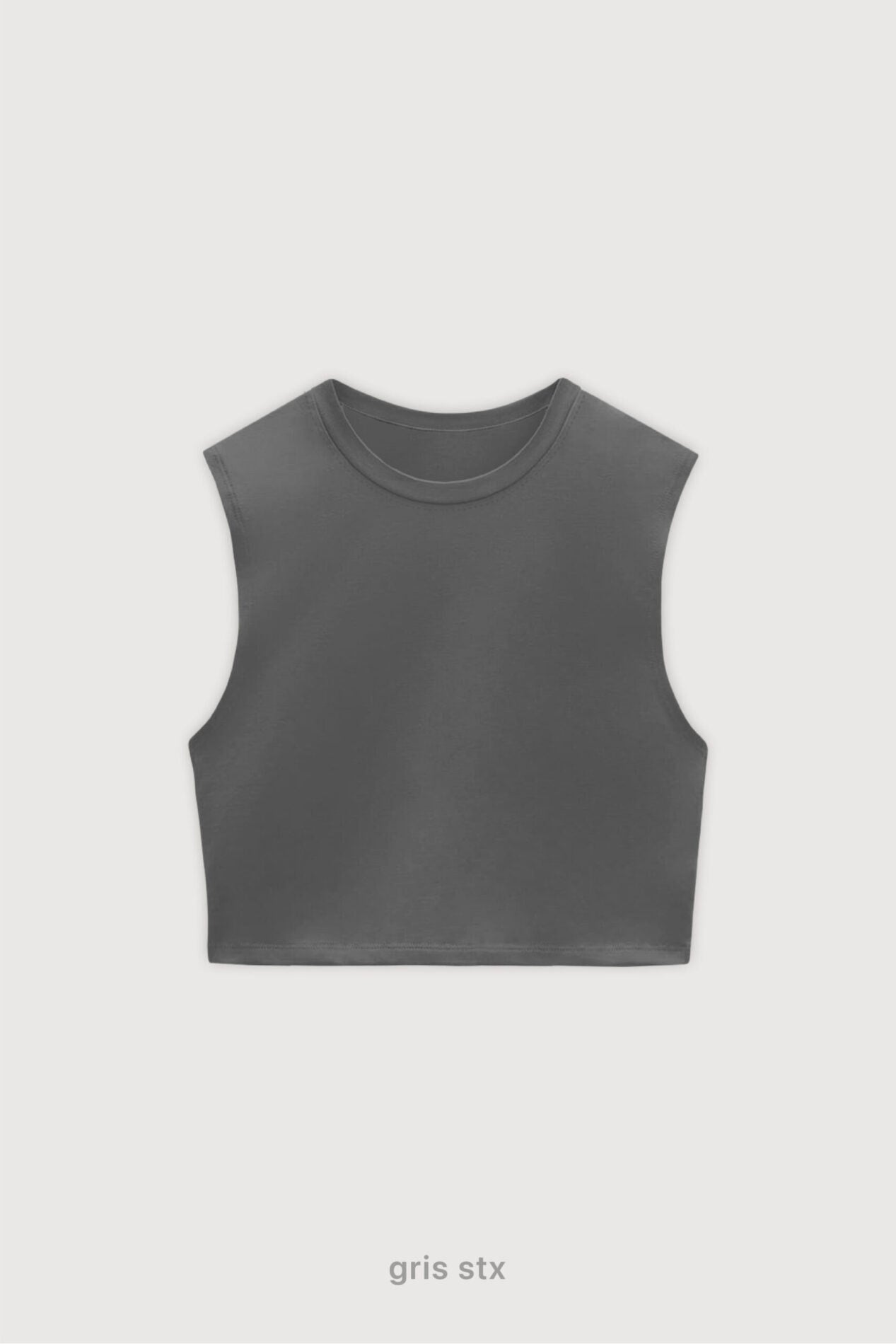 Musculosa Crop Top - Gris Stx