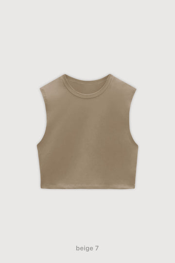 Musculosa Crop Top - Beige 7