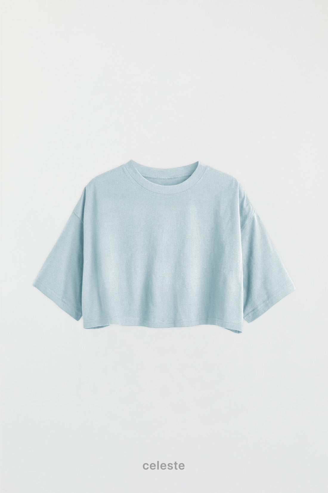 Remera Crop - Celeste