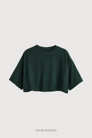 Remera Crop - Verde Botella