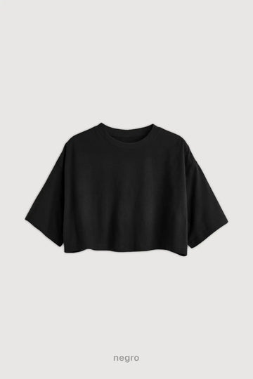 Remera Crop - Negro