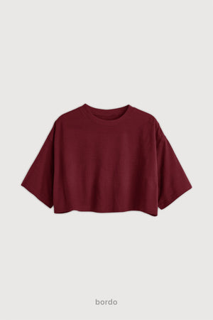 Remera Crop - Bordo