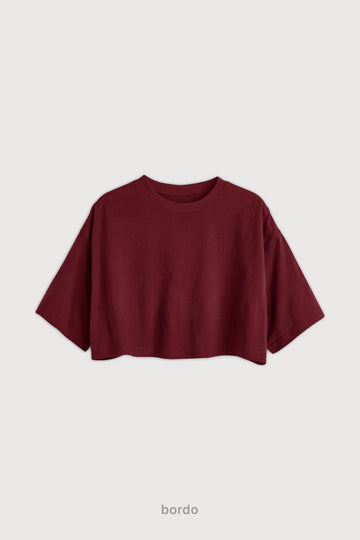 Remera Crop - Bordo