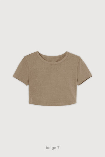 Remera Crop Top - Beige 7