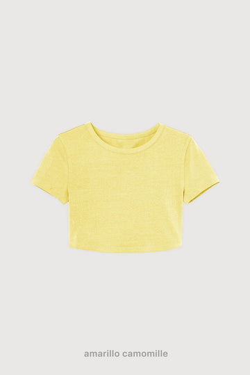 Remera Crop Top - Amarillo Camomille