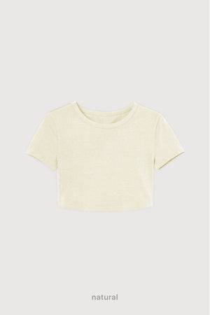 Remera Crop Top - Natural