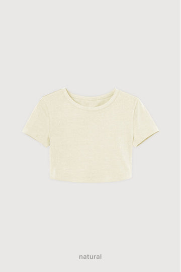 Remera Crop Top - Natural