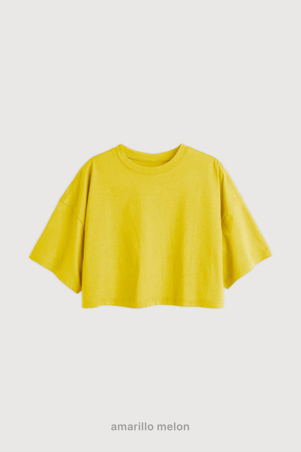 Remera Oversize Crop - Amarillo Melon