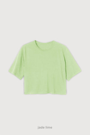 Remera Regular Fit Crop - Jade Lime