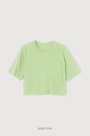 Remera Regular Fit Crop - Jade Lime