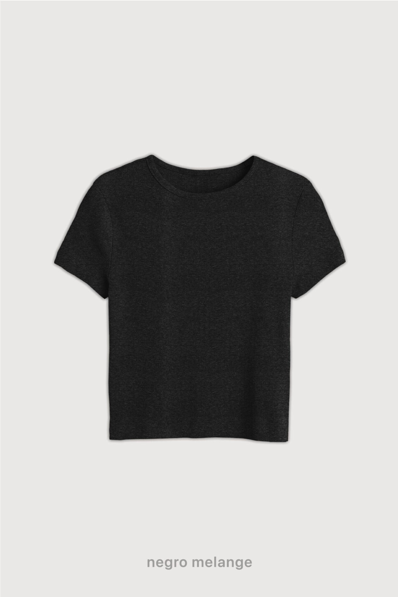 Remera Ribb Midi - Negro Melange