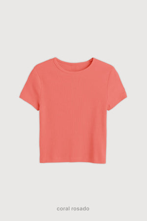 Remera Ribb Midi - Coral Rosado