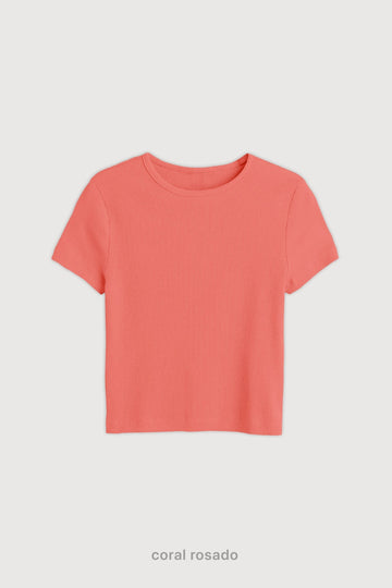 Remera Ribb Midi - Coral Rosado