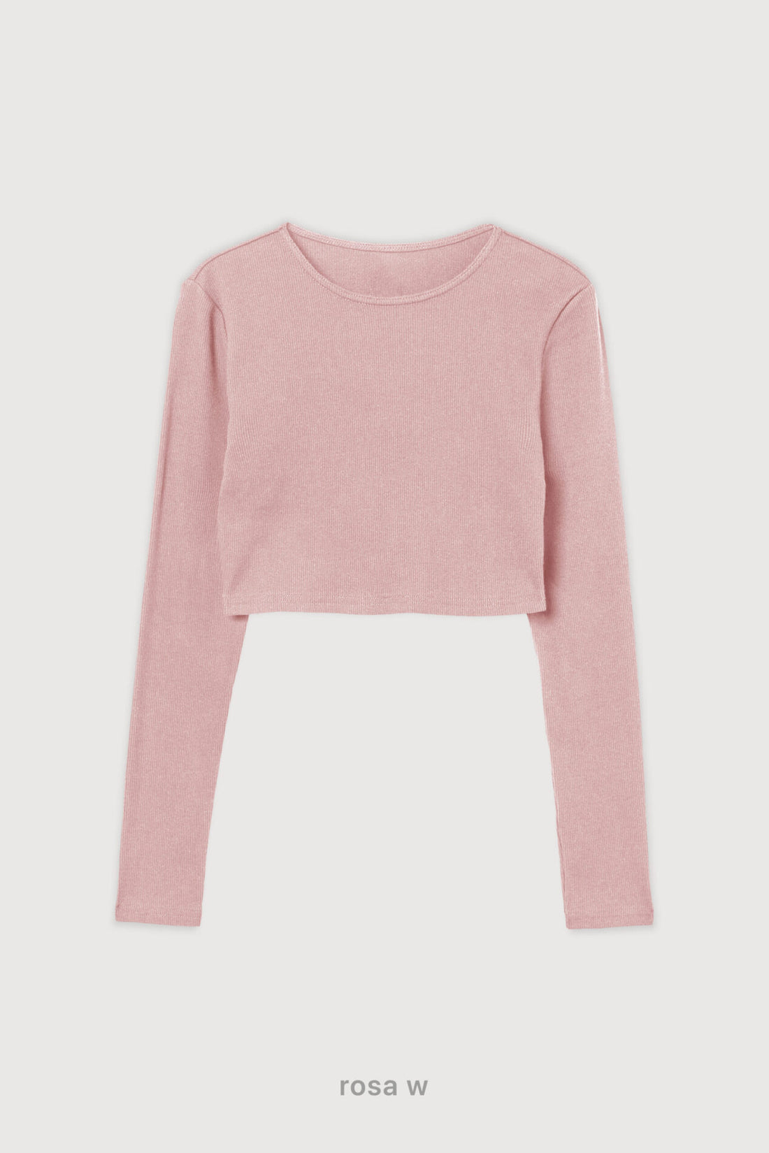 Ribbed Crop Top Manga Larga - Rosa 2001