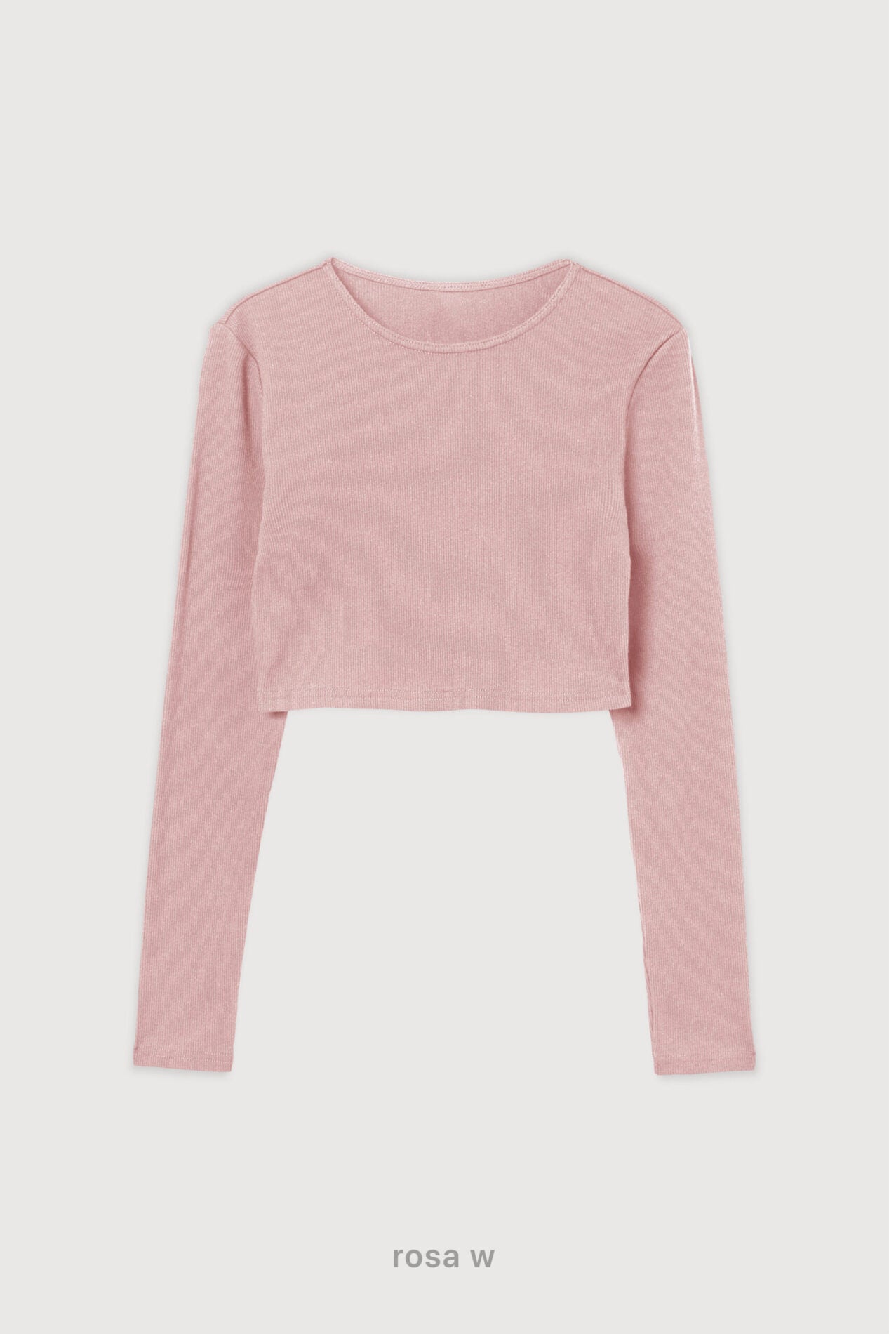 Ribbed Crop Top Manga Larga - Rosa 2001