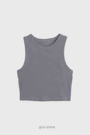 Top Ribb Basic - Gris Stone