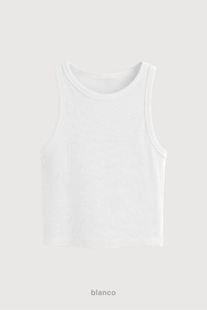 Top Ribb Midi - Blanco