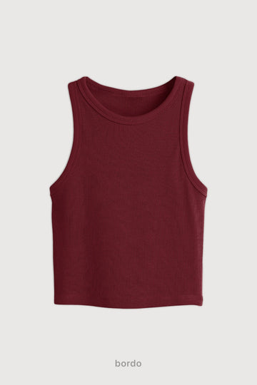 Top Ribb Midi - Bordo